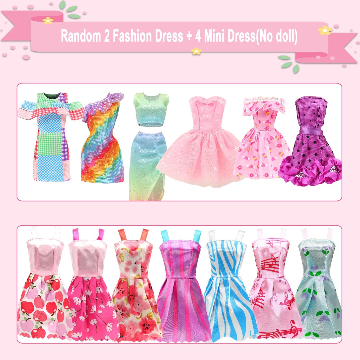 Miunana wardrobe 101 doll clothing accessories closet dresses shoes hangers necklaces crowns bag accessories for 11.5 inch dolls