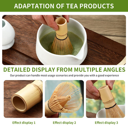 5 Piece Matcha Set Matcha Whisk Set Matcha Whisk Set for Home, Office, Tea Room, Matcha Lovers, White (White)