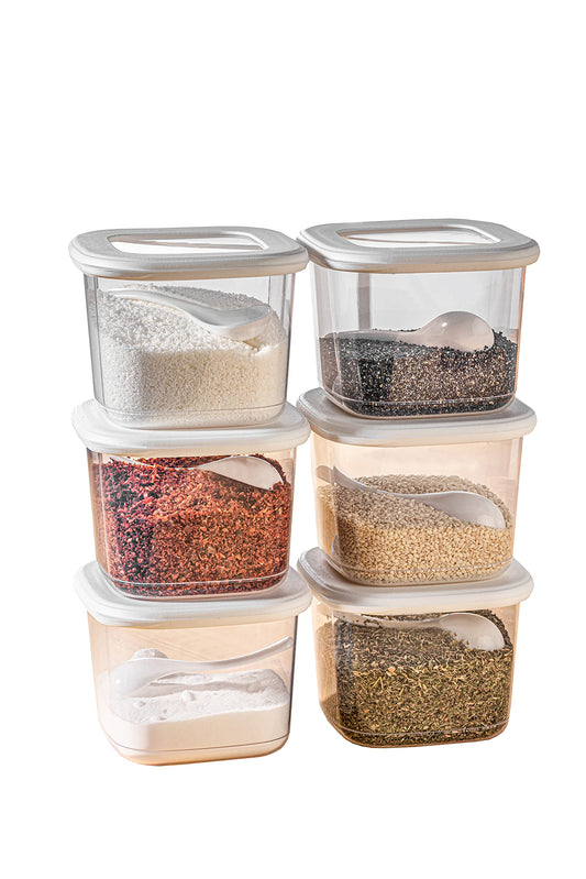 Viware's airtight containers with lids, 6-piece BPA-free storage container set for cereal flour storage kitchen, practical kitchen organizer, food storage containers for freshness.