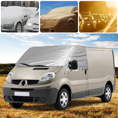 Opaltool External Thermo Windshield Cover for Opel Vivaro Renault Trafic N-issan Primastar 2001-2014, Luxury Silver Wrap, Foldable Front Windshield Cover Winter Summer Windshield Frost Protection Cover