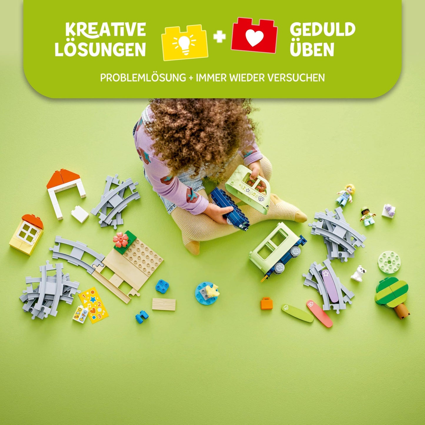LEGO DUPLO Interactive Adventure Train - Educational toy for toddlers aged 2+ - 14 track pieces, action bricks with sounds, and 4 play figures - Gift idea for boys & girls - 10427.