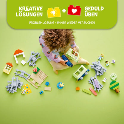 LEGO DUPLO Interactive Adventure Train - Educational toy for toddlers aged 2+ - 14 track pieces, action bricks with sounds, and 4 play figures - Gift idea for boys & girls - 10427.