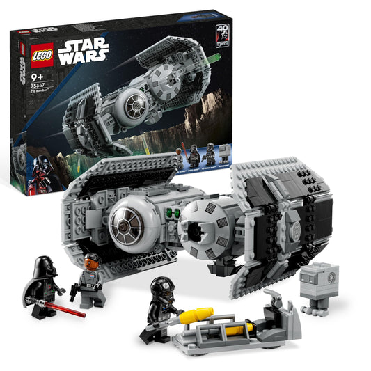 LEGO 75347 Star Wars TIE Bomber Toy with Darth Vader Minifigure with Lightsaber and Gonk Droid, Starfighter Model - Gift for Boys and Girls Ages 9+