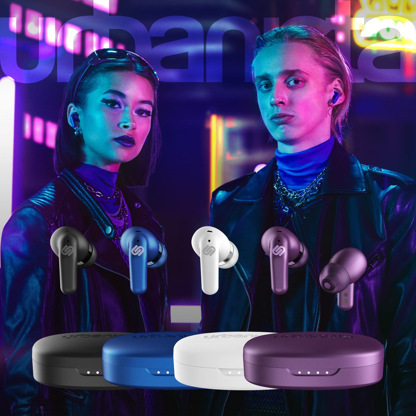 Urbanista Seoul In Ear Headphones | Wireless Earbuds with Microphone | 70ms Low Latency Gaming Earbuds | Dual-Mode Bluetooth Earphones | Fast Charging USB-C Headphones | 32 Hr. Playtime | Blue
