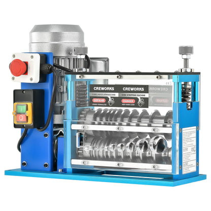 CREWORKS Electric Wire Stripping Machine 370W Cable Peeling Machine Wire Stripper Tool 11 Holes 10 Blades 1.5-38 mm Wire Stripping Peeling Machine