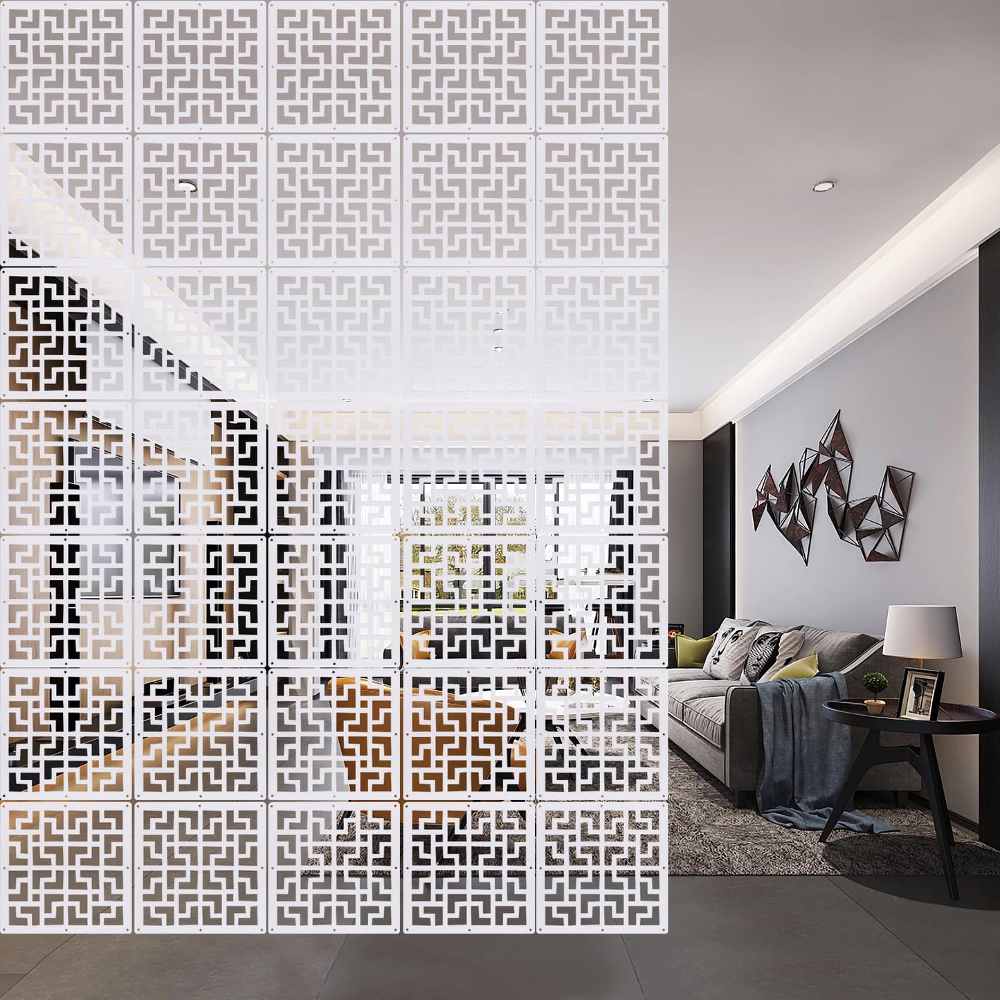 YHANEC 24-Piece DIY Room Divider Hanging Screen for Privacy, Perfect for Decorating Living, Dining, and Work Spaces, as well as Hotels and Bars