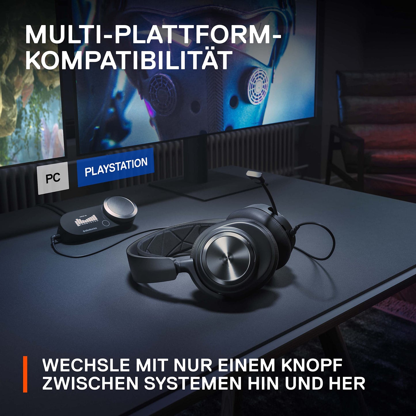 SteelSeries Arctis Pro - Multi-System Gaming Headset - PC, PS5, PS4, Switch 2 - Hi-Res Audio - 360° Surround Sound - GameDAC Gen 2 - ClearCast Gen 2 Microphone