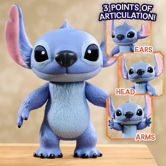Just Play Disney Stitch Live-Action 35.6 cm tall Larger Than Life vinyl figure, with 3 points of articulation for play and display. Moveable figure, suitable for kids 3 years and older.