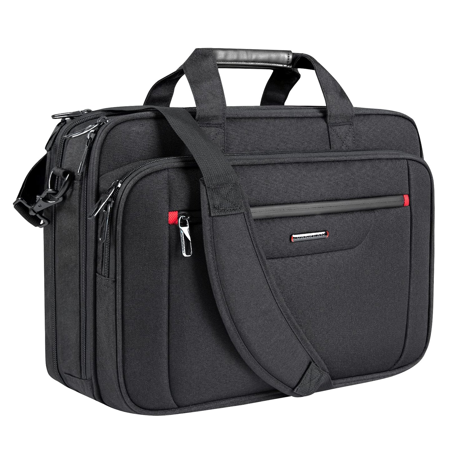 VANKEAN Laptop Bag for Men Women, Laptop Briefcase for up to 17.3 Inch Laptop, Expandable, Water-Resistant, Shoulder Bag, Computer Bag for Travel, Business, School, Black.