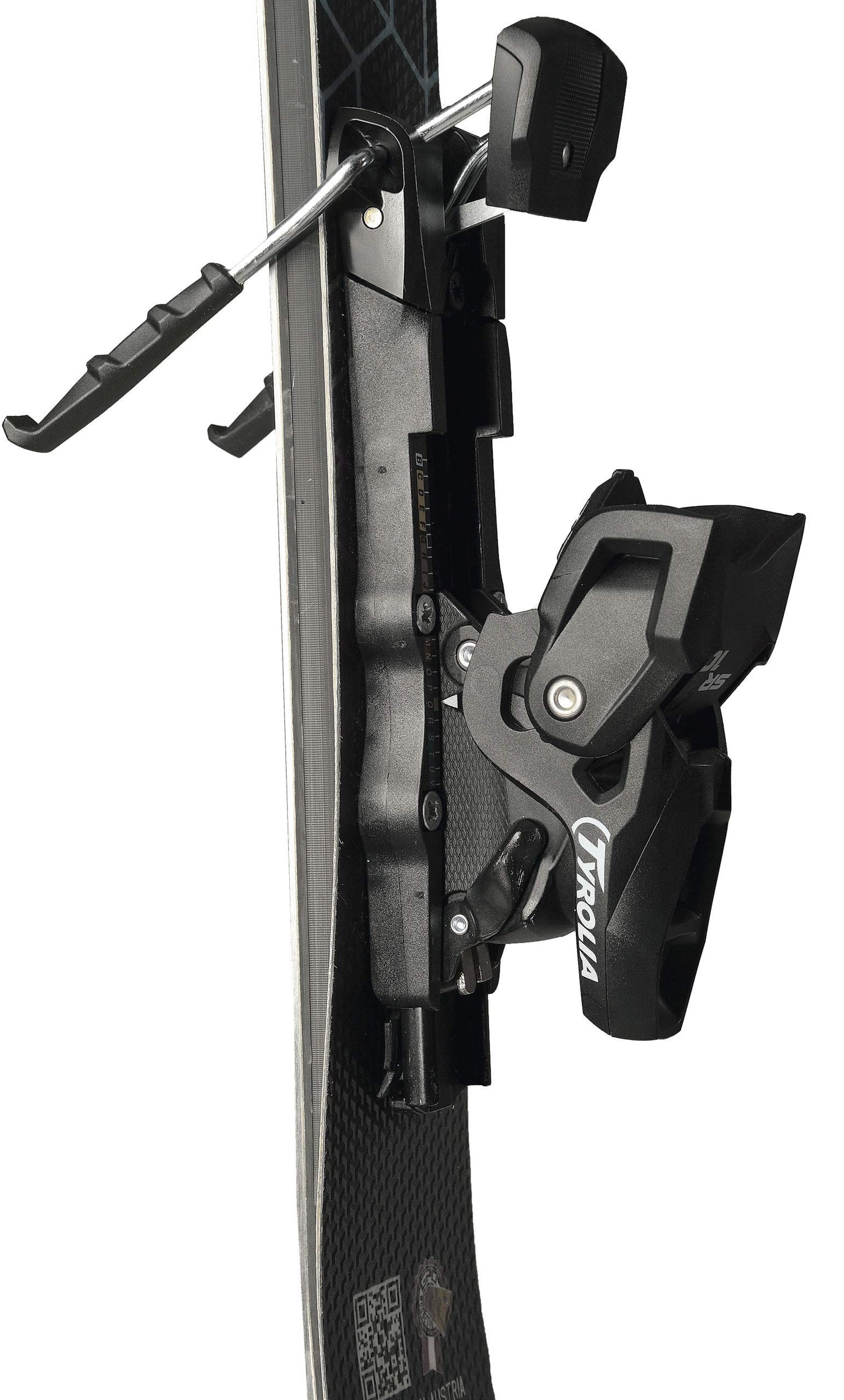 GPO Snowblade Hot Stamp, short skis including Tyrolia SR-10 safety bindings, 99 cm length, Big-Foot skis for men and women.