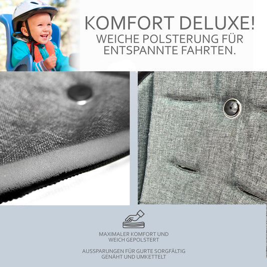 Replacement cover seat cushion cover pad for children's bicycle seat compatible with Römer Jockey (grey mottled (Model 5))