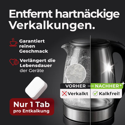 CLENESSO descaling tablets for coffee machines (50 pcs) - Descaler coffee machine tabs compatible with Siemens EQ series, Jura, Krups, Delonghi, Philips, Miele, Tassimo, Nespresso, and more.