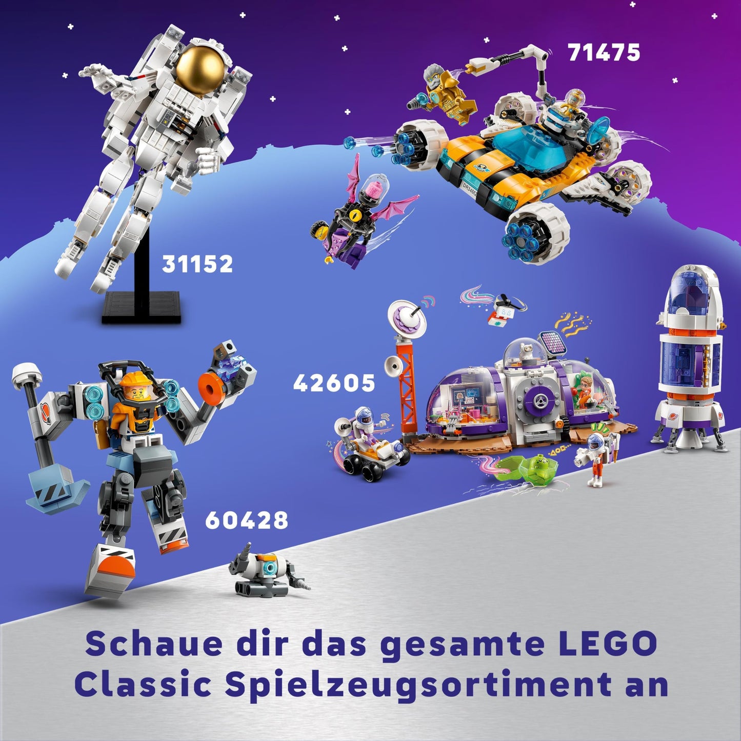 LEGO Classic Creative Space Planets, buildable solar system model for kids, space toy with rocket, spaceship, planets, and alien, gift for children, boys and girls ages 5 and up 11037.