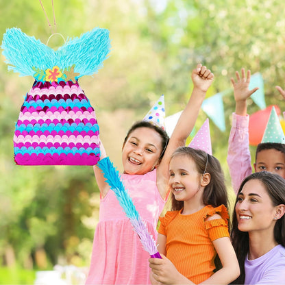 WERNNSAI Mermaid Pinata - Mermaid Birthday Pinata Decoration for Girls Kids Purple Sea Piñata with Blindfold Stick Underwater Birthday Party Decorations Fun Pool Party Games