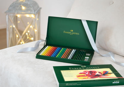 Faber-Castell 210051 Polychromos Colored Pencils, 20-piece set in an elegant gift box. Vibrant colors with thick 3.8mm leads. Includes 2 9000 pencils, eraser, and sharpener.