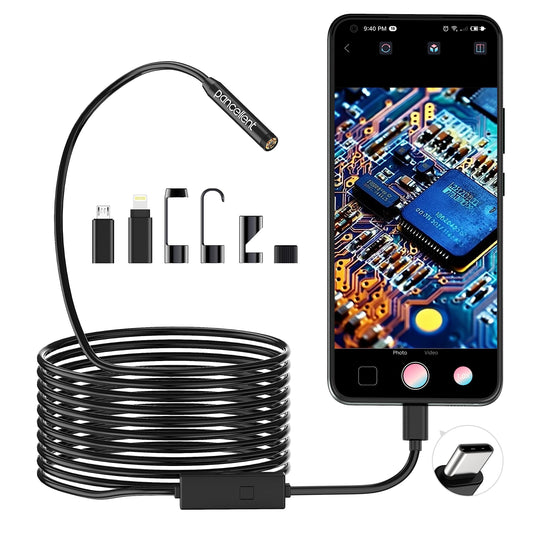 Pancellent Endoscope 1920P HD Snake Inspection Camera, Type C Endoscope, Scope Camera with 8 LED Lights for Android and iOS smartphones, iPhone, iPad, Samsung (5M)