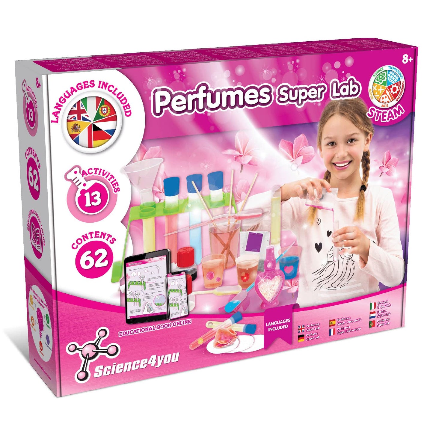 Science4you - Super Perfume Lab for Kids +8 years - Make Your Own Perfume Set with 13 experiments, Creating - Chemistry Lab and Science, Educational Games