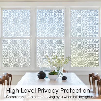 Lifetree window film decorative film privacy privacy film static cling glass sticker without adhesive frosted glass film for home and office flowers 60 x 200 cm