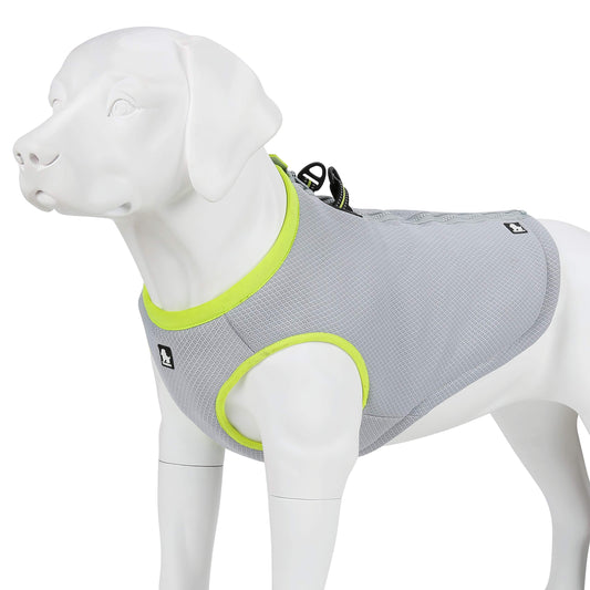 MOKCCI Truelove cooling vest for dogs. Dog cooling vest harness cooler jacket with adjustable zipper for outdoor hunting, training, and camping.