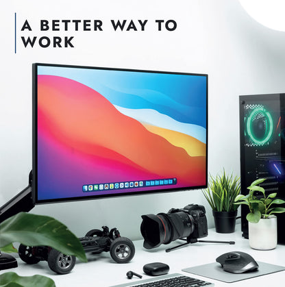 Invision Monitor Mount for 19-32 inch screens, VESA 75 & 100mm Single Arm Desk Clamp Stand, Adjustable Height with Tilt, Swivel, Rotate, Increased Weight Capacity of 2-9kg (MX200)