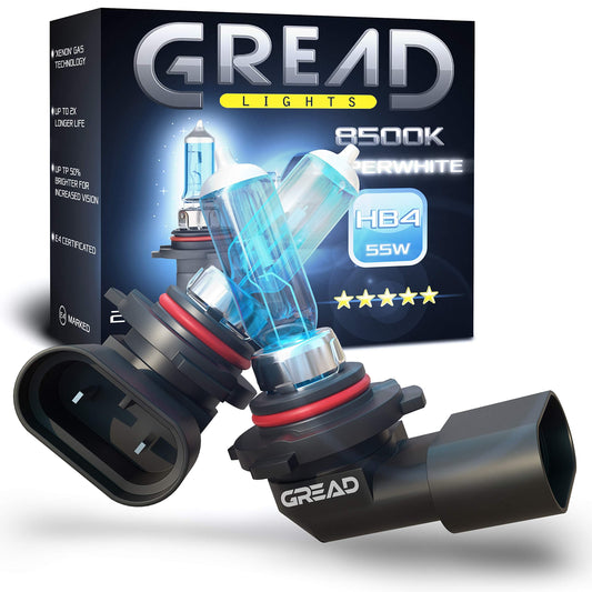 Great - HB4 Car Lamp HB4 12V 55W - super-white - headlights 8500k E-mark free registration - Xenon Optic - 2 pieces