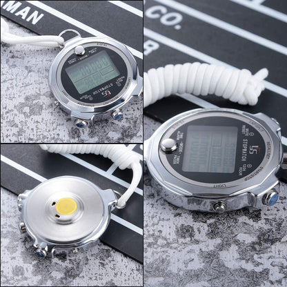 LAOPAO Stopwatch, 1/1000 Second Precision 100 Lap Memory Data LCD Electronic Digital Chronograph Timer with Light Function & Silent Function for Football Sports Referee Trainer