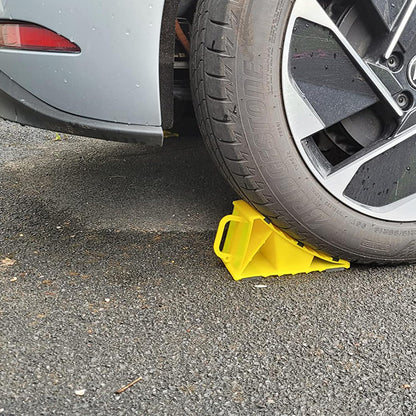 Leadstand vehicle chocks, non-slip bottom, suitable for RVs, trailers, yellow plastic, fits most tire sizes (2)