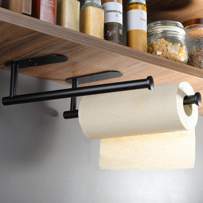 KEGII 2-piece kitchen roll holder without drilling - stainless steel paper towel holder black roll holder for kitchen.
