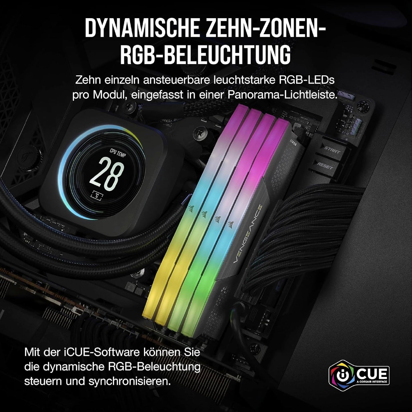 CORSAIR VENGEANCE RGB DDR5 RAM 32GB (2x16GB) 6000MHz CL30-36-36-76 1.40V AMD EXPO Intel XMP 3.0 Desktop Memory – Gray (CMH32GX5M2B6000Z30K)