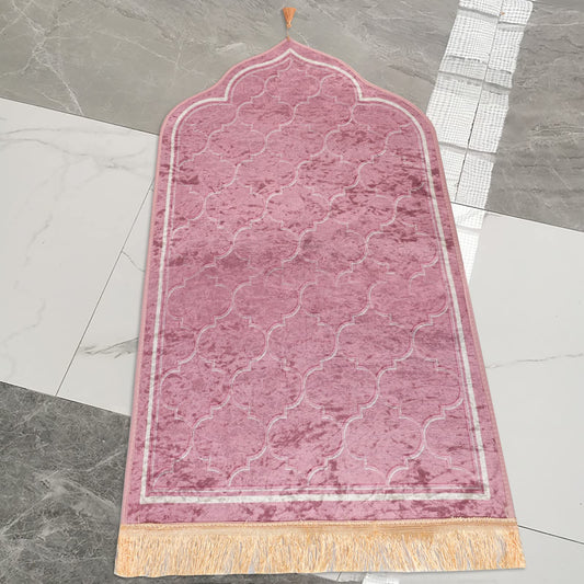 YJZQ Muslim Prayer Rug Islamic Turkish Prayer Mat Portable Foldable Prayer Rug Soft Prayer Mat for Muslim Prayers (110cm*60cm) Islamic Gift for Women Children