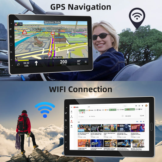 Android 13 car radio 1 Din with GPS navigation WiFi Bluetooth hands-free calling 10.1 inch detachable touchscreen car radio with Mirror Link Bluetooth FM/RDS/EQ/DAB/OBD/DVR steering wheel control backup camera