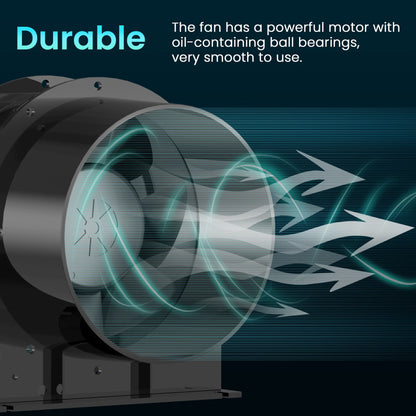 HG Power 150mm axial pipe fan, exhaust fan quiet 323m³/h axial fan duct fan energy-saving bathroom fan pipe fan for kitchen bathroom garage grow tent