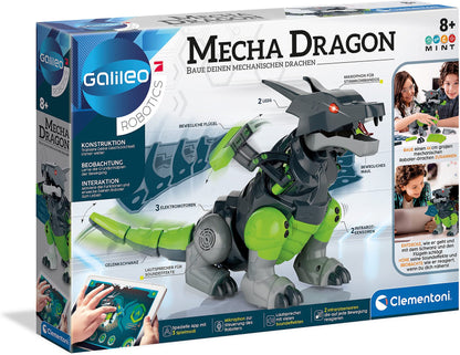 Clementoni Galileo Robotics - Mecha Dragon, dragon robot model kit, 3 motors, sensors & app control, electronic toy for kids ages 8 and up 59215