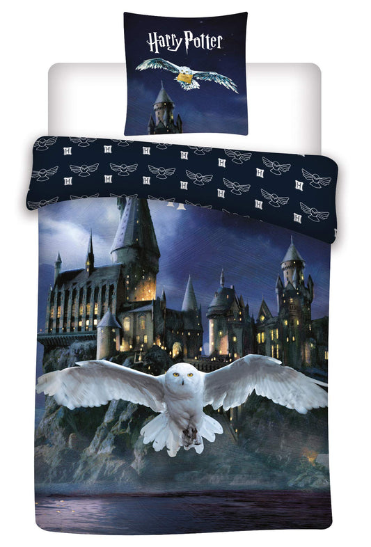 AYMAX S.P.R.L. Reversible Harry Potter bedding set, duvet cover 140 x 200 cm pillowcase, Hogwarts 65 x 65 cm, 100% cotton
