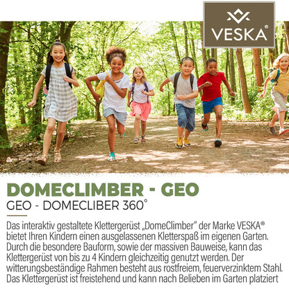 VESKA Climbing DomeClimber Kids Metal Climbing Dome Geodome (8FT - 244cm, blue/yellow)