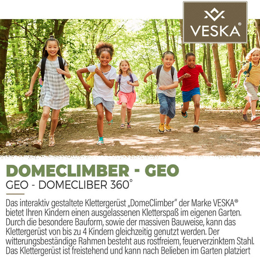 VESKA Climbing DomeClimber Kids Metal Climbing Dome Geodome (8FT - 244cm, blue/yellow)