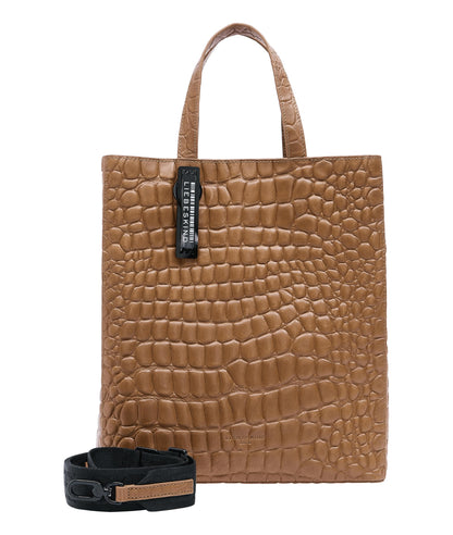 Liebeskind Berlin Paperbag Tote M - Leather paperbag tote with jacquard shoulder strap & logo details. Women's leather handbag, perfect for everyday use.