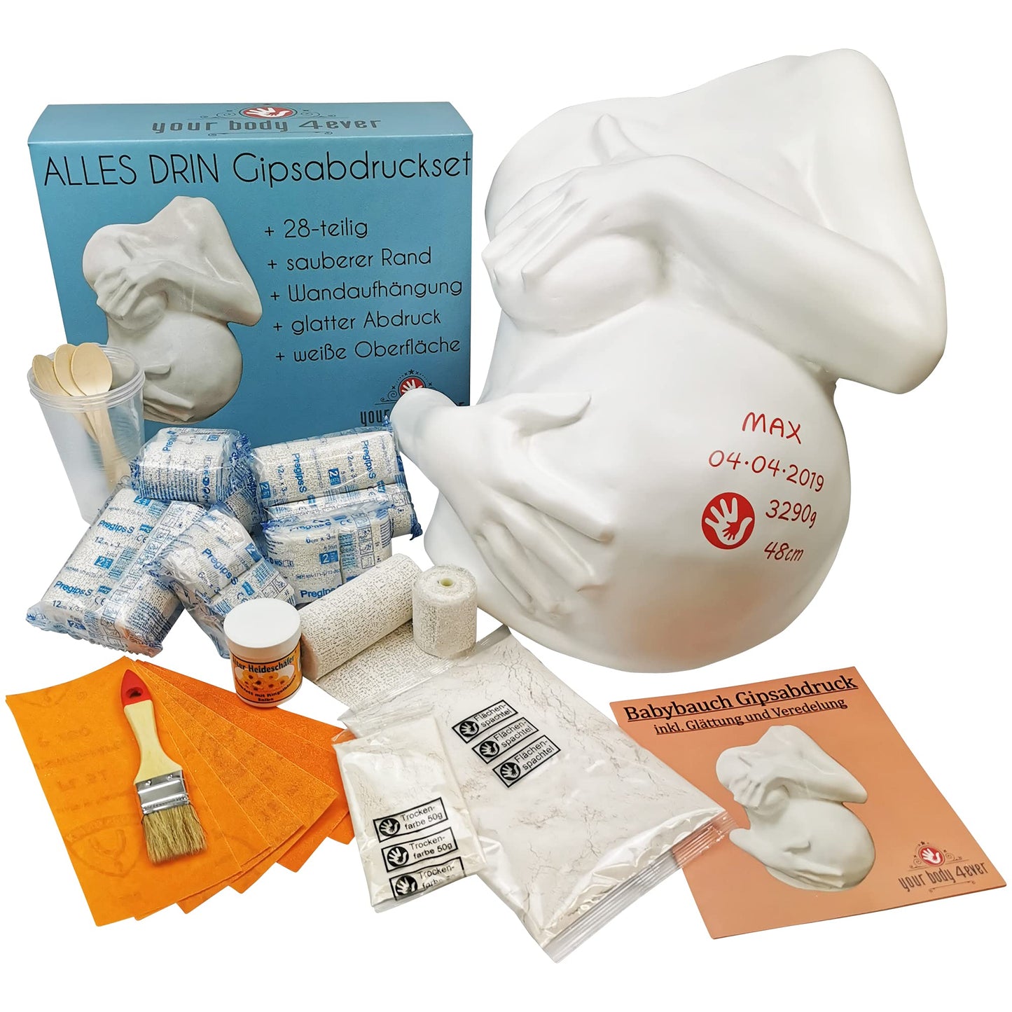 ALL IN | Belly Cast Kit including Smoothing & Finishing | Perfect gifts for expectant mothers | 3D Belly Cast Kit | Top-quality cast kit