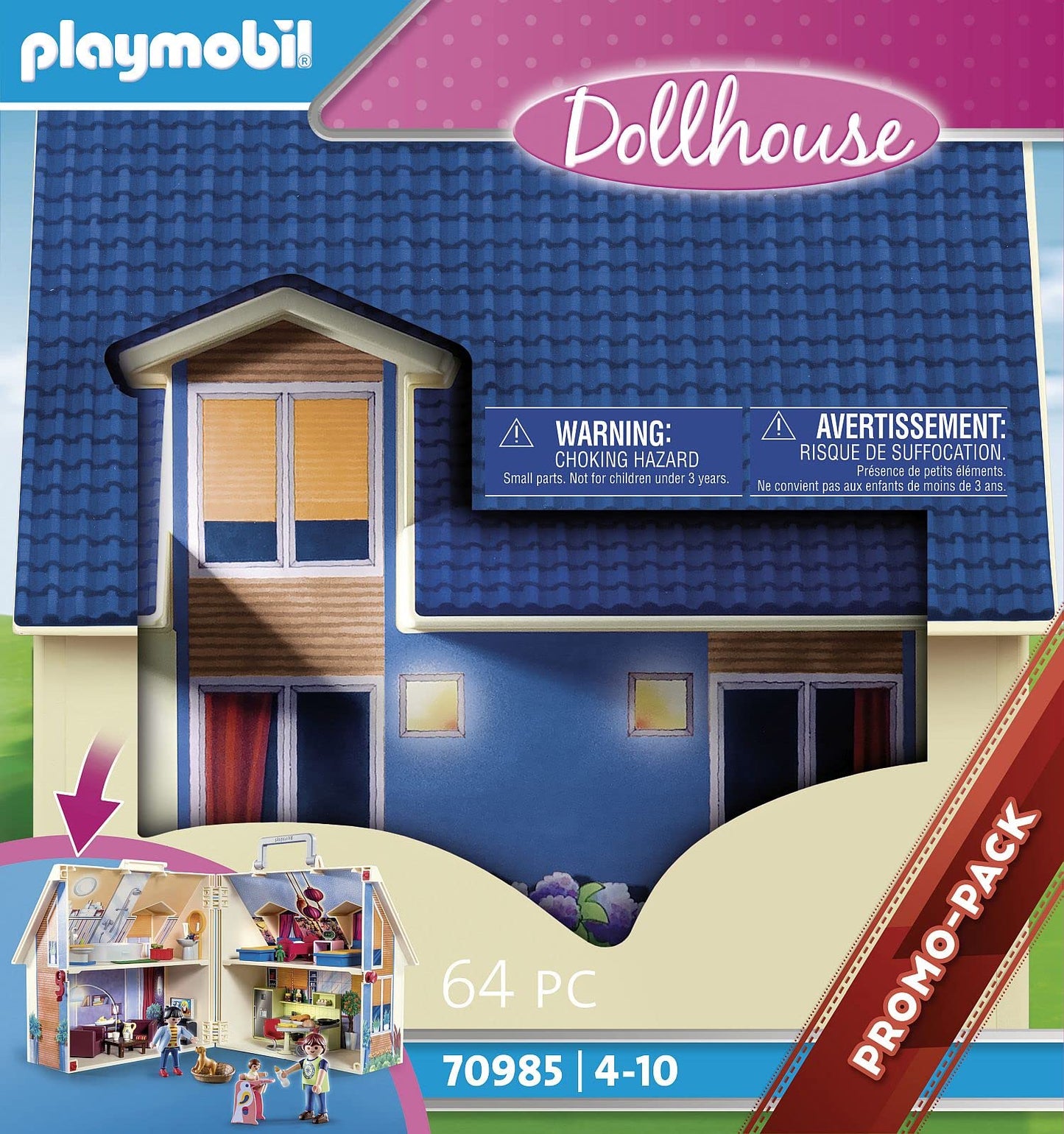 PLAYMOBIL | Dollhouse | Toy for children from 4 years | Take-along dollhouse with handle | 70985