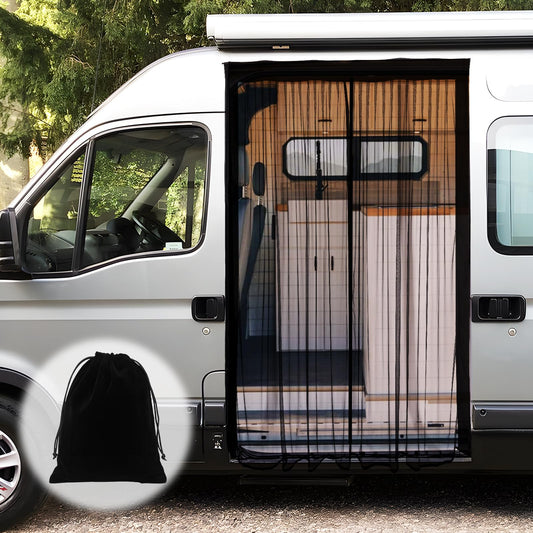 Magnetic Van Insect Screen for,Car Window Insect Net Universal Magnets Mosquito Nets, Center Magnet Closure RVs,Side Door/Trunk Camping Ventilation Mosquito Nets 210 * 150cm