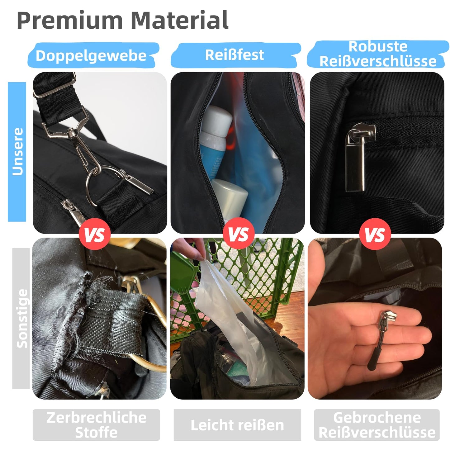 DAYGOS sports bag for men, duffle bag with shoe compartment & wet pocket, waterproof 40L gym bags, swim bag, training bag for sports, gym & fitness, weekend travel duffel bag (black)