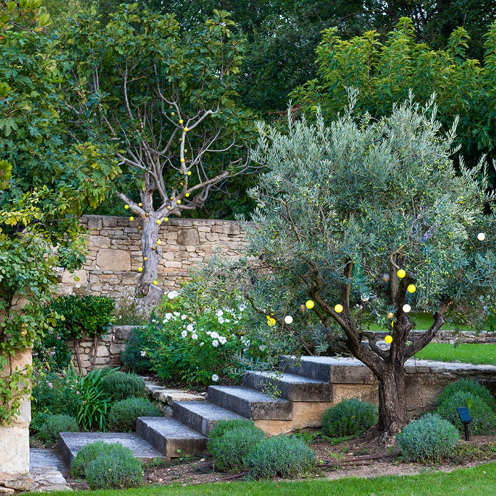 GuirLED - Outdoor garland with LED light balls Guinguette - Waterproof IP65 - High efficiency solar panel - Automatic ON/OFF - 16 balls 3m - Forest