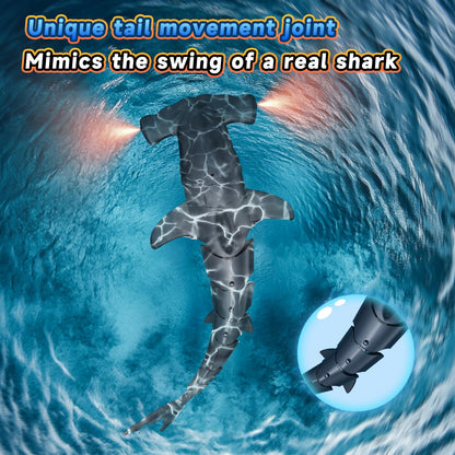 Remote-controlled shark toy highly realistic summer water toy for boys aged 6 and up fun pool and bath games (Gray)