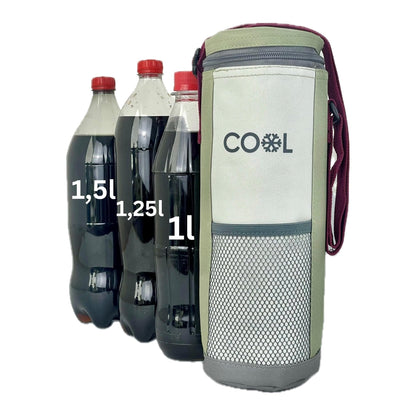 Cooler bag for bottles, fits bottles up to 1.5 L, 12x32 cm, cooler box, cooling bag with adjustable shoulder strap. Small cooler bag for drinks, perfect for outdoor, travel, comes in a set of 3.