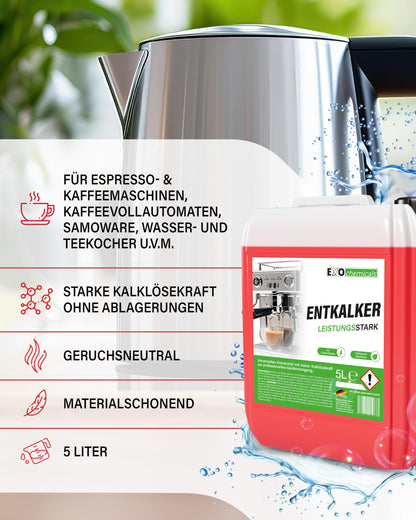 Universal descaler in a 5 liter canister for coffee machines and fully automatic machines | universally applicable for powerful device cleaning | for 40 applications (5 liters)