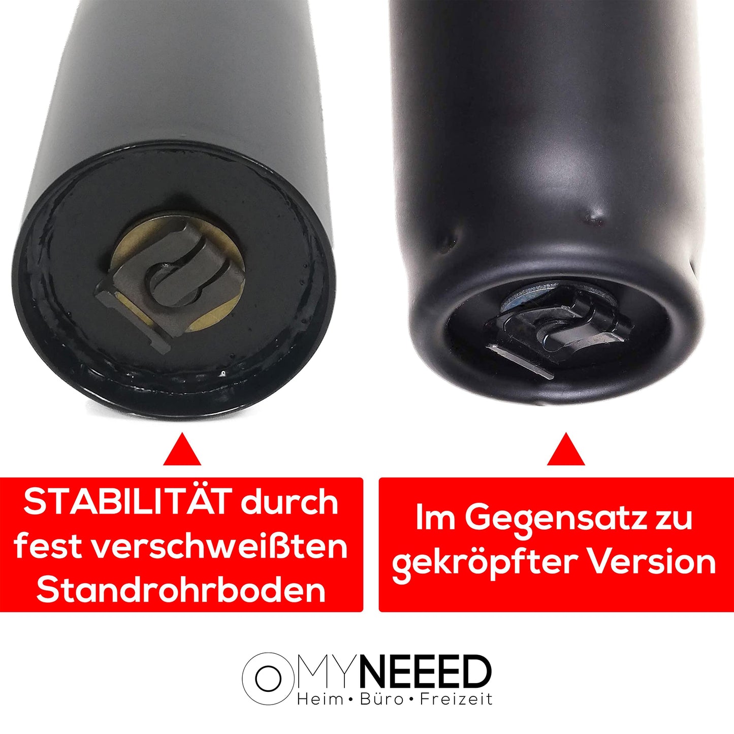 MYNEED gas spring for office chair - Gas spring load capacity up to 200 kg - Gas damper for swivel chair, executive chair, stool, desk chair - Gas spring column office chair, standpipe length: 230 mm Black