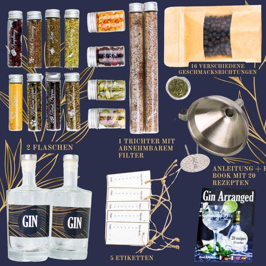 L&G® Gin set - spice and accessory set for personalized creations, ideal unique gift for Christmas, birthday or Valentine's Day, unparalleled DIY tasting experience.