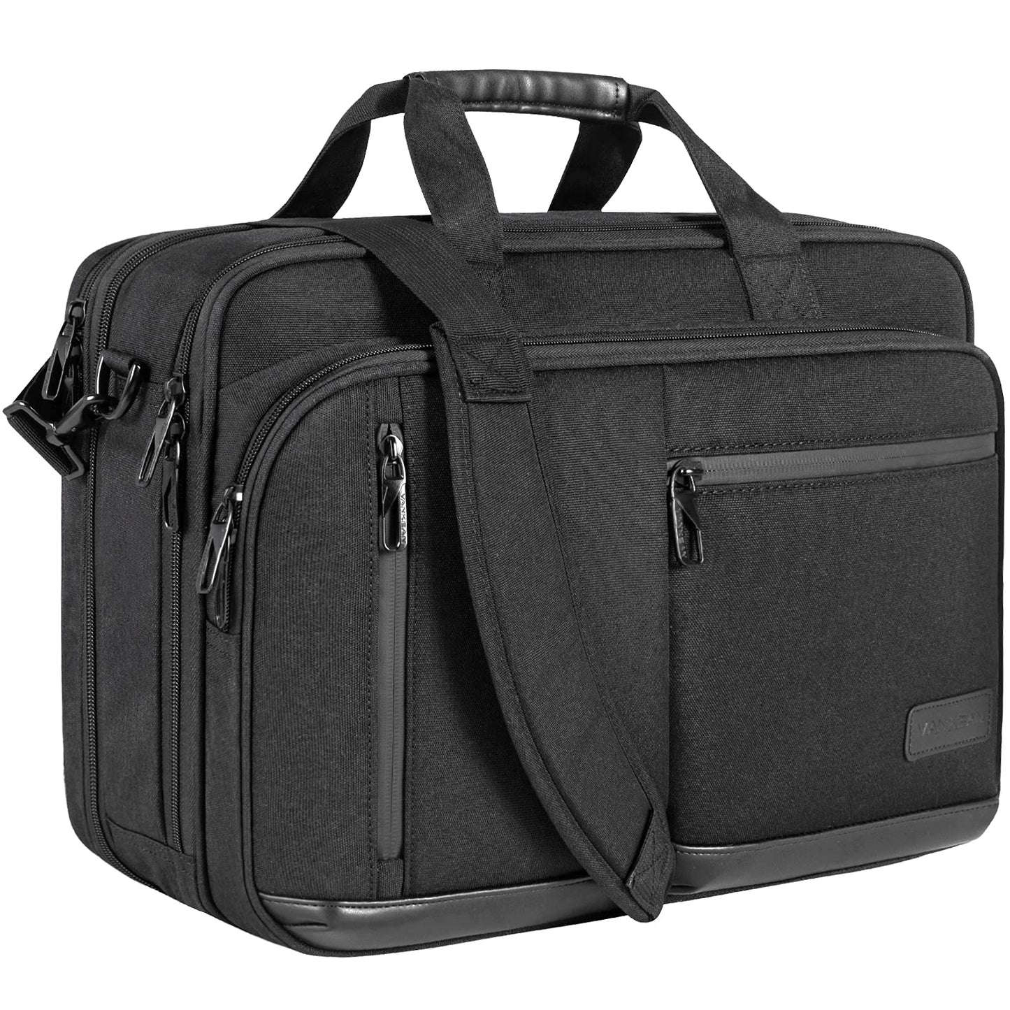 VANKEAN Laptop Bag for Women Men Business Briefcase 17.3 Inch, Fits up to Laptops, Waterproof Laptop Case Computer Bag for Travel/Business/School, Black