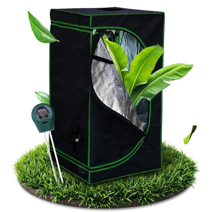 Melko - Growbox 60x60x120 cm set with 3-in-1 meter - Light & waterproof grow tent made of extra-strong fabric with reflective inner lining - Grow tent cultivation tent for hydroponics for plant cultivation
