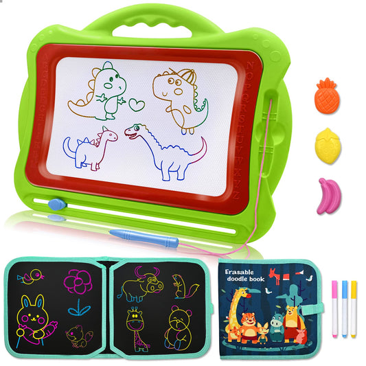 Magic chalkboard for kids, large, magnetic, creative toy for girls and boys, 3 years, graffiti, magnetic, multicolor, wipeable, learning gift for toddlers.